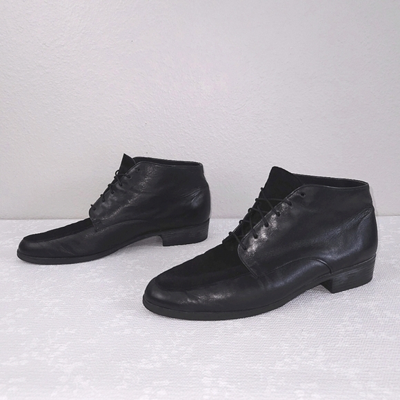 MUNRO Black Leather & Suede Lace-Up Chukka Boots Women's US 12 - Picture 1 of 10